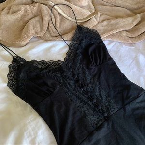 Black lace button up bodysuit